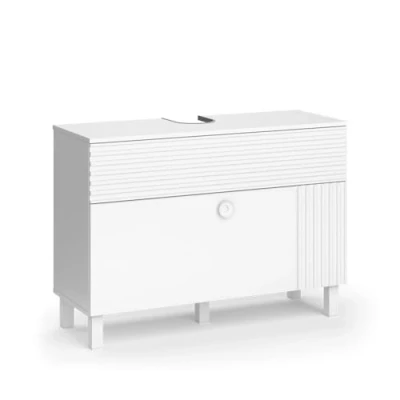 Afbeelding van Vicco Wastafelonderkast Sola, Wit/Wit, 100.2 x 72.4 cm met 2 laden