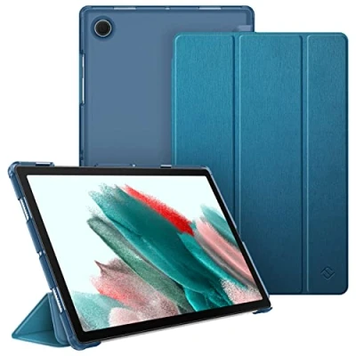 Afbeelding van Fintie Hoes voor Samsung Galaxy Tab A8 10,5 2021, ultradun beschermhoesje met transparante achterkant automatische slaap/waakfunctie inch SM X200/X205/X207, pauwblauw