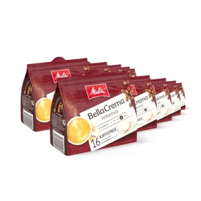 Afbeelding van Melitta BellaCrema Intenso, 10x16 koffiepads, 100% Arabica, sterk aroma, intense smaak, intensiteit 4