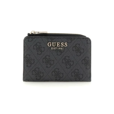 Afbeelding van GUESS Laurel Kaarthouder met ritssluiting voor dames, Carbon logo,