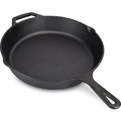 Afbeelding van Navaris gietijzeren koekenpan Braadpan van gietijzer Ronde skillet Geschikt voor alle warmtebronnen Ø 25 cm Ovenbestendig tot 260?graden