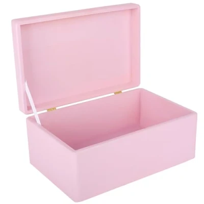 Afbeelding van Creative Deco Grote Houten Doos Opbergdoos Roze 30 x 20 14 cm met Deksel Documenten, Kostbaarheden, Speelgoed en Gereedschap
