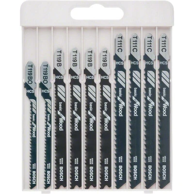 Image de BOSCH 2607010629 Jeu de lames scie sauteuse Basic for Wood en cassette 10 pièces