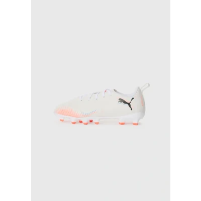 Afbeelding van PUMA Future 8 Play Fg/Ag Jr Voetbalschoenen, uniseks, kinderen, wit, zwart, stralend rood, 34.5 EU