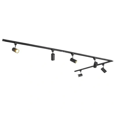 Afbeelding van Focus III 1 Fase Railverlichting GU10 400cm L vorm 6 spots Railsysteem Zwart