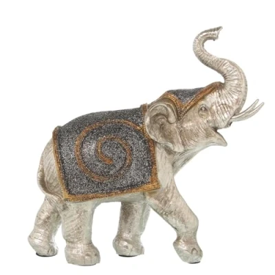 Afbeelding van Decoratieve figuren Alexandra House Living Zilverkleurig Plastic Olifant 12 x 24 23 cm