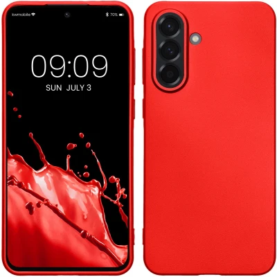 Afbeelding van kwmobile telefoonhoesje geschikt voor Samsung Galaxy A36 5G Hoesje smartphone Back cover in metallic donkerrood