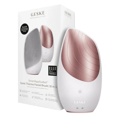 Afbeelding van GESKE SmartAppGuided™ sonische thermische gezichtsborstel 6 in 1 huidreiniging verwarmde reinigingsborstel gezichtsmassager elektrische gezichtsreinigingsapparaat