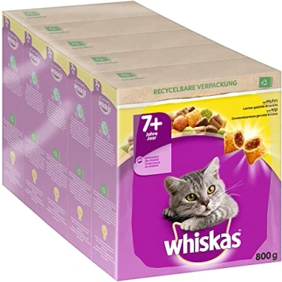 Afbeelding van 5x Whiskas Droog Senior Kip 800 gr
