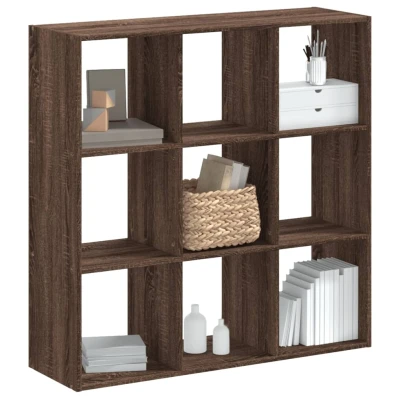 Afbeelding van Boekenkast 102x32x102 cm bewerkt hout bruin eikenkleur