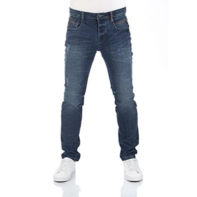 Afbeelding van riverso RIVCaspar Heren Jeans Slim Fit Used Look Katoen Denim Stretch Zwart Blauw Grijs W29 W30 W31 W32 W33 W34 W36 W38, D242