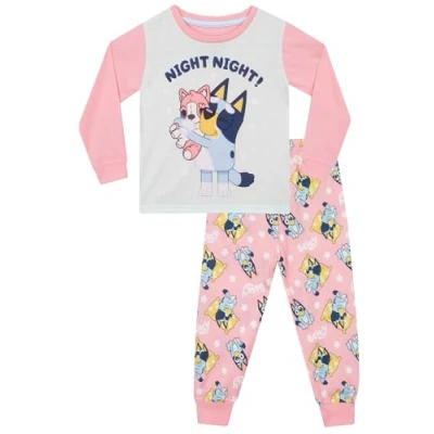 Afbeelding van Bluey Pyjama Nachtpyjama met lange mouwen voor meisjes Pyjamasets meisjes, Roze