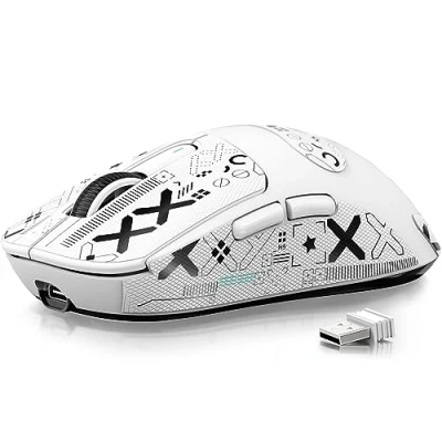 Afbeelding van ATTACK SHARK X3 Muis met band, 49 g, superlicht, gamingsensor PixArt PAW3395, draadloze/bedrade gamingmuis, BT/2.4G, 6 standen, 26.000 DPI, batterij 200 uur, Win11, desktopmuis voor Win11/Xbox/PS/Mac