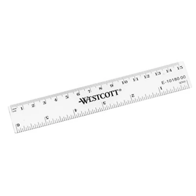 Afbeelding van Liniaal Westcott 15cm kunststof cm/inch verdeling