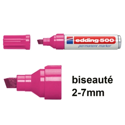 Image de Edding 500 marqueur permanent (2 7 mm biseautée) rose