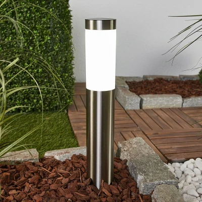 Afbeelding van Lindby Solar buitenverlichting 1licht roestvrij staal, kunststof H: 60.5 cm wit Inclusief lichtbron