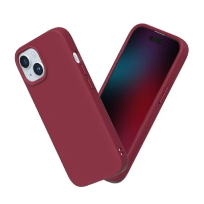 Afbeelding van RHINOSHIELD Hoesje compatibel met [iPhone 15] SolidSuit dunne hoes schokabsorberende technologie en premium matte afwerking bordeauxrood