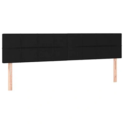 Image de vidaXL Tête de lit à LED Noir 200x5x78/88 cm Tissu3121356