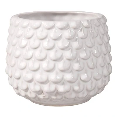 Afbeelding van Bloomingville Pinecone Bloempot, decoratieve bloempotten, kleur voor binnen, creatieve retrostijl, S (9,5 cm ø), wit, keramiek