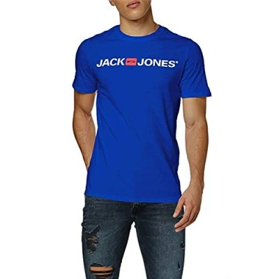 Afbeelding van Jack &amp; Jones Jjecorp Logo Tee Ss Crew Neck Ss19 Noos T shirt voor heren., Blauw (surfen op het web)