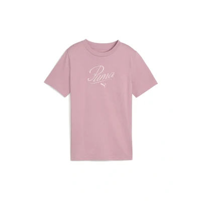 Afbeelding van Essentials Script T shirt voor Dames, Roze, Maat 7 8Y PUMA
