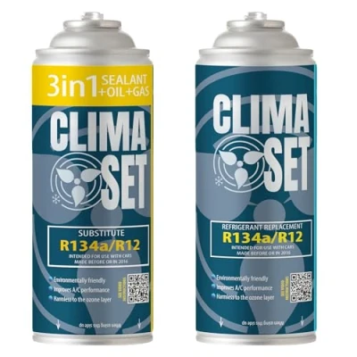 Afbeelding van Clima Set van 2 x R134a vervanging voor gas en 1 3 in koelmiddel airconditioning/afdichting/olie airconditioning de auto 170 g