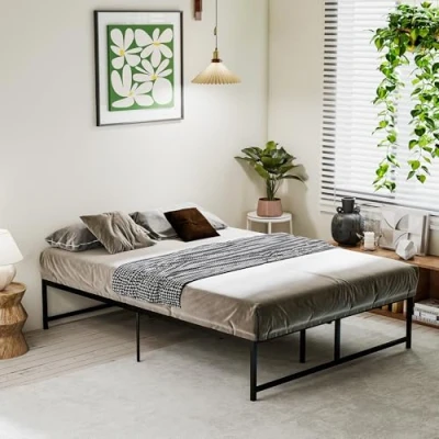 Afbeelding van HOMCOM Bedframe Staal 141,5x196x36cm Zwart