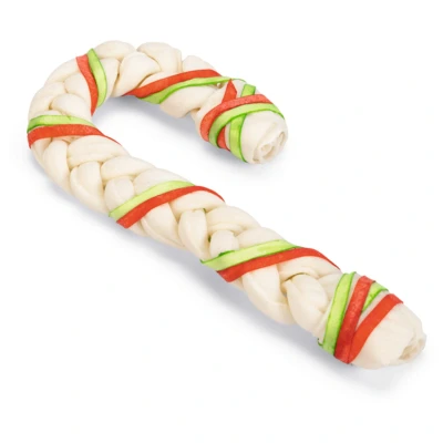 Afbeelding van Beeztees Kerst Braided Rawhide Cane Hondensnacks 1 stuk