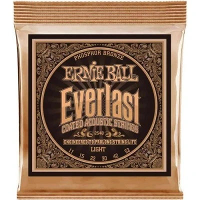 Image de Ernie Ball 2548 Jeu de cordes acoustique Phosphore Bronze Everlast Coated Light 11 52