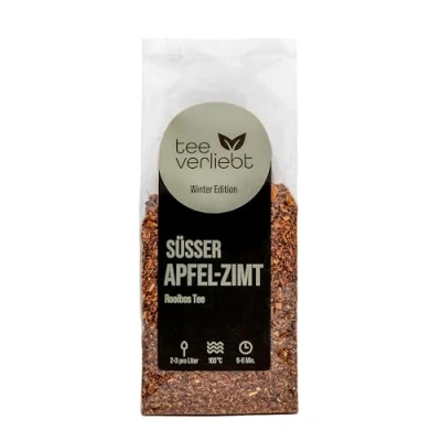 Afbeelding van Teeverliebt Winter editie, zoete rooibosthee, appel, kaneel, 100 g, losse heerlijke theemix, ideaal als kerstcadeau