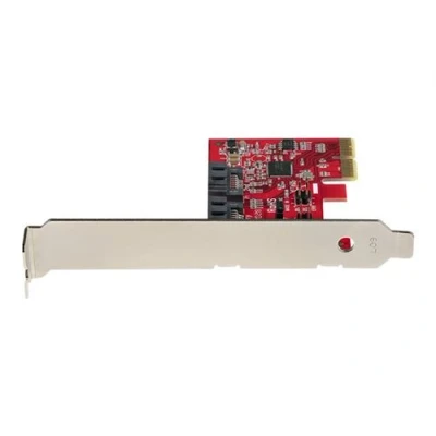 Image de StarTech.com Carte PCI Express SATA 2 ports Contrôleur PCIE ASM1166 RAID Convertisseur 2.0 vers Connecteurs Empilés d&#039;Extension (2P6GR CARD) de stockage 6Gb/s profil bas