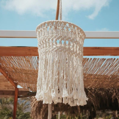 Afbeelding van Newgarden hanglamp Mykonos, wit, katoen