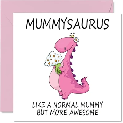 Afbeelding van Verjaardagskaarten voor moeder Mummysaurus verjaardagskaart van dochter, zoon, mama, dinosaurus, 145 mm x mm, wenskaarten