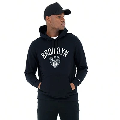 Afbeelding van New Era NBA Brooklyn Nets Team Logo Hoodie Pullover, zwart.