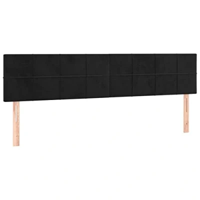 Afbeelding van Hoofdborden 2 st 80x5x78/88 cm fluweel zwart