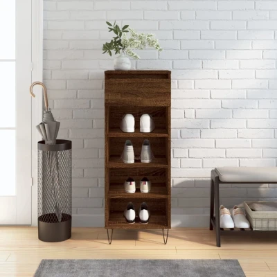 Afbeelding van Schoenenkast 40x36x105 cm bewerkt hout bruin eikenkleur