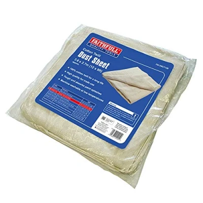 Afbeelding van Faithfull DSCT129 katoenen keperstof afdekzeil, 3,7 m x 2,7