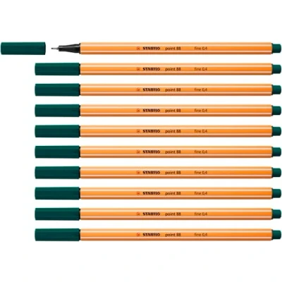 Afbeelding van STABILO point 88 Premium Fineliner Fine 0,4 mm Pine Groen Doos 10 stuks