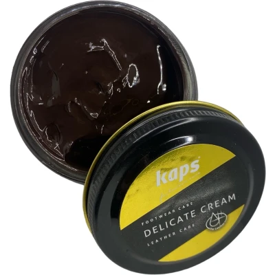Afbeelding van Kaps Schoencreme schoensmeer verzorgt het leer en geeft glans (106) Donker Bruin 50ml