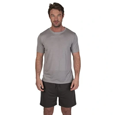 Afbeelding van Light &amp; Shade LSSET032 Pyjamaset voor heren, ronde hals, shorts, grijs, S