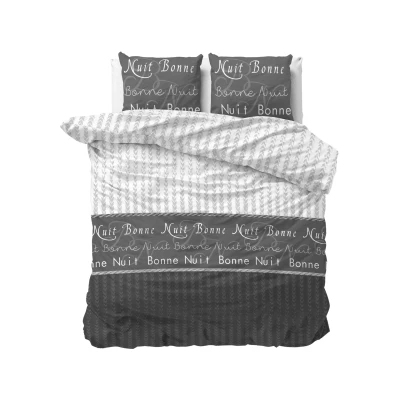 Afbeelding van Dekbedovertrek Bonne Nuit 2 persoons (200x200/220 cm) Polyester katoen Patroon Wit Sleeptime Elegance Ga naar Dekbed Discounter.nl &amp; Profiteer