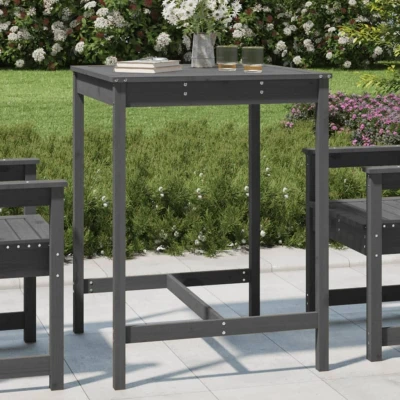 Afbeelding van Tuintafel 82,5x82,5x110 cm massief grenenhout grijs