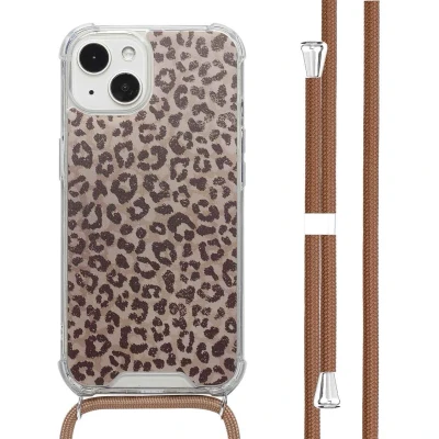 Afbeelding van imoshion Hoesje Geschikt voor iPhone 13 Design met Koord Leopard Mood