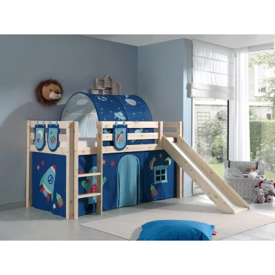 Afbeelding van Vipack Pino halfhoogslaper met glijbaan 90x200 Grenen Nieuwe thema&#039;s
