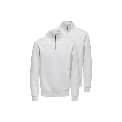 Afbeelding van Only &amp; Sons 2ER PACK Ceres Sweater, Heren, Maat: XL, Light grey melange