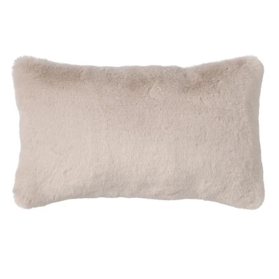 Afbeelding van Dutch Decor ZAYA Sierkussen 30x50 cm bontlook effen kleur Pumice Stone beige Inclusief binnenkussen