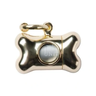 Afbeelding van UNITED PETS Bon Ton Nano Chrome Dispencer / hondenzakhouder, gemaakt in Italië, inclusief 10 biologisch afbreekbare zakken, voor kleine honden, goud