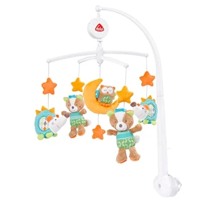 Image de Fehn Mobile musical Forêt Ronde à Carillon avec Habitants de La Mignons pour Observer Boîte musique mélodie &quot;Savez vous combien petites étoiles ?&quot; lit bébés 0 5 mois