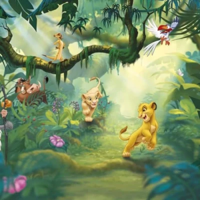 Afbeelding van Fotobehang Lion King Jungle 368x254 cm