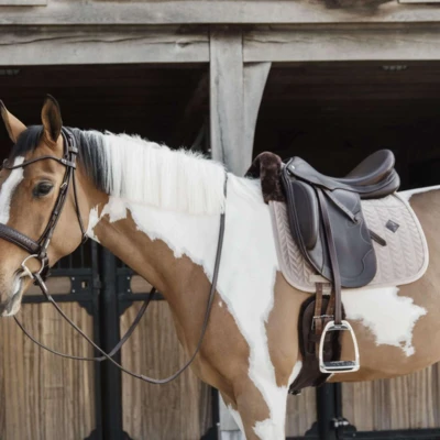 Afbeelding van Kentucky Horsewear Velvet Zadeldoek Zadeldekje Skin Friendly Dressuur Beige